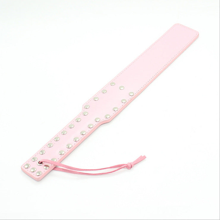 Square Strip Rivet Leather Whip