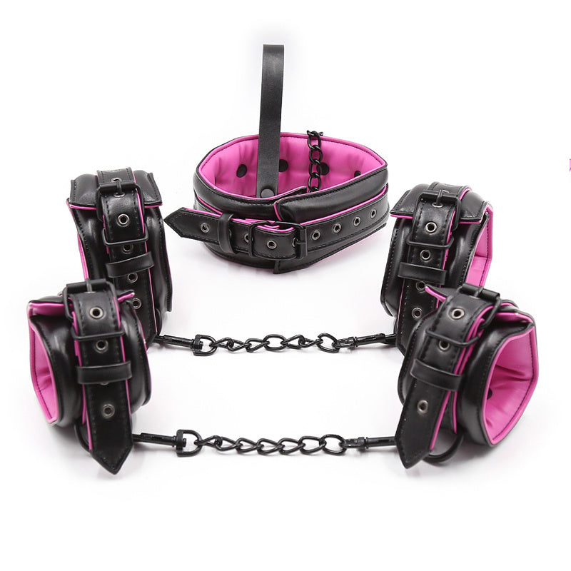 Leather Bundled Hand Cuffs & Ankle Cuffs