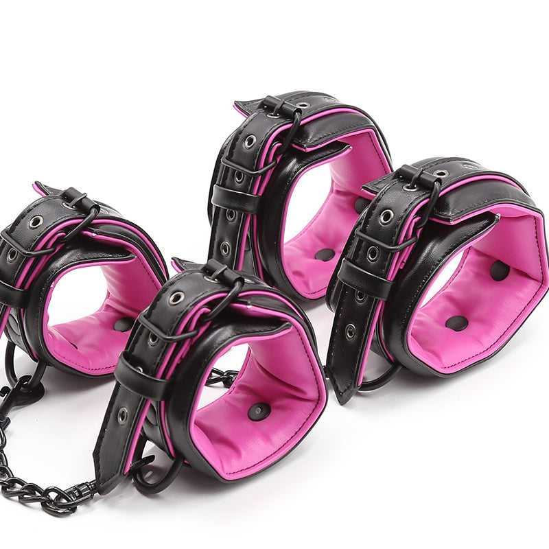 Leather Bundled Hand Cuffs & Ankle Cuffs