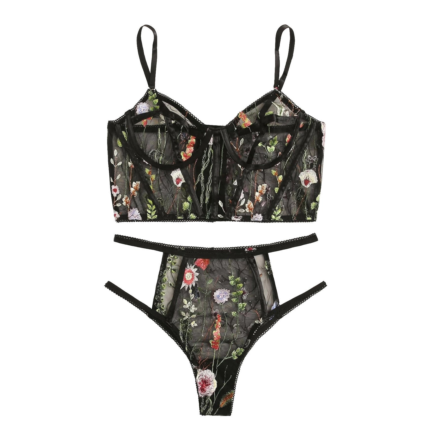 Floral Voyeurism Bustier Set