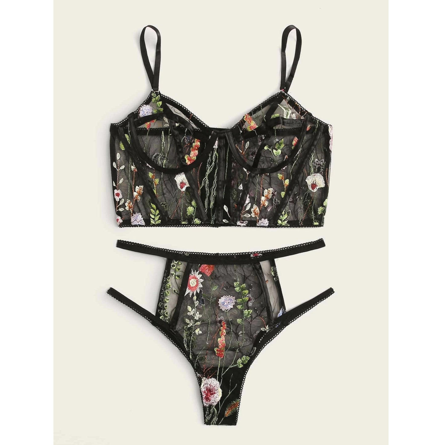 Floral Voyeurism Bustier Set