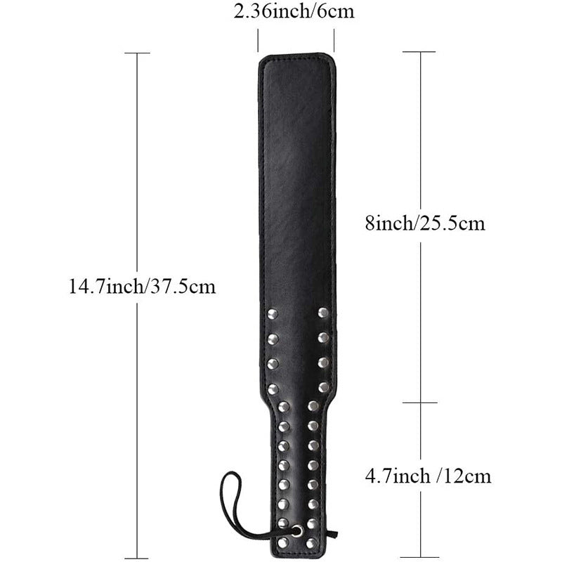 Square Strip Rivet Leather Whip