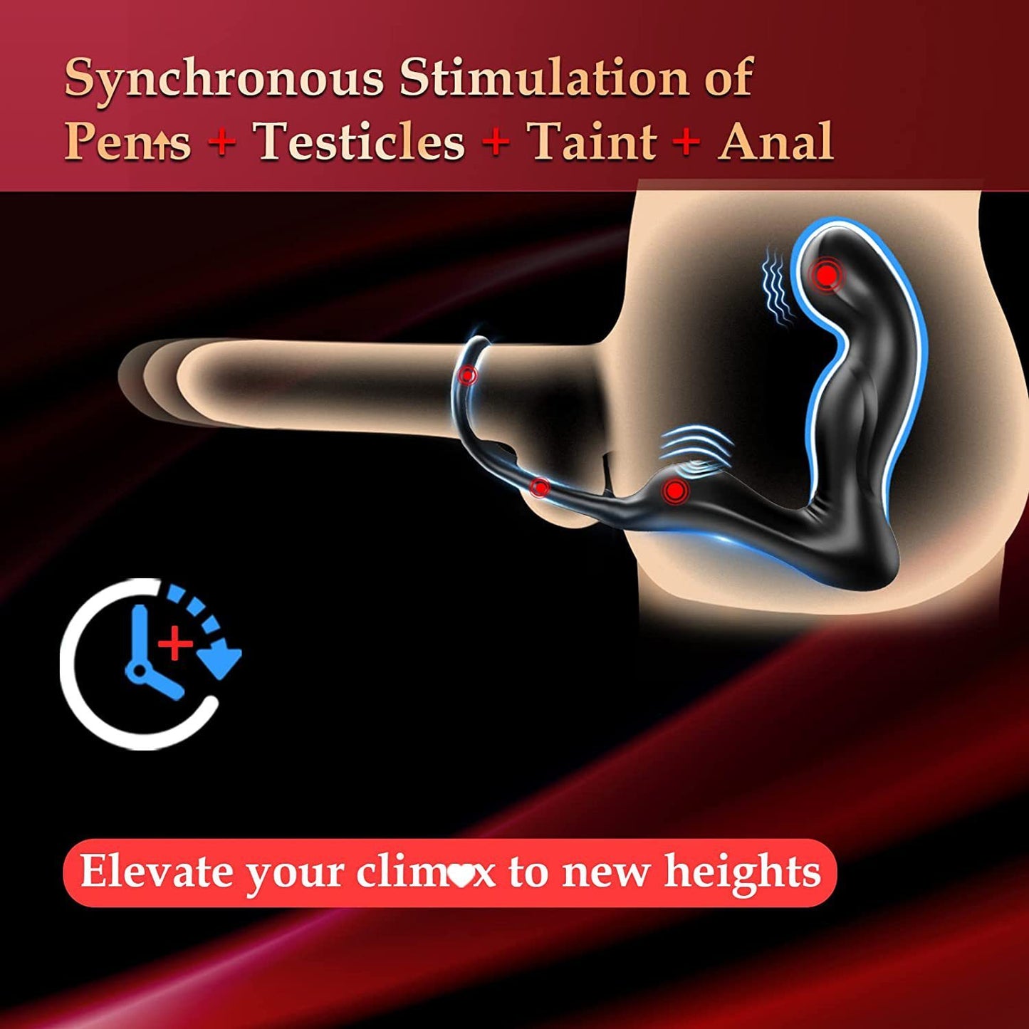 Male Prostate Massager Lock Ring Vibrator