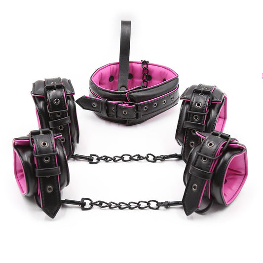 Leather Bundled Hand Cuffs & Ankle Cuffs
