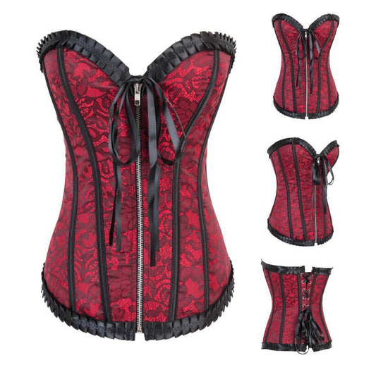 Lotus Leaf Embroidered Corset