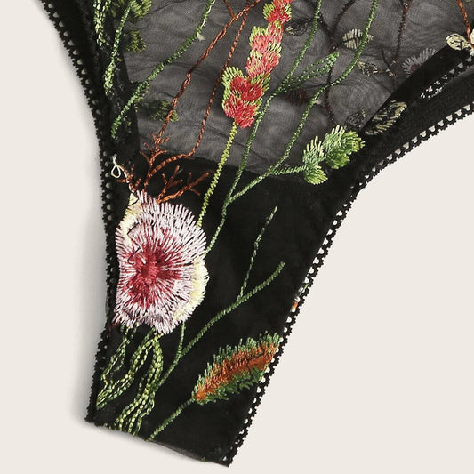 Floral Voyeurism Bustier Set