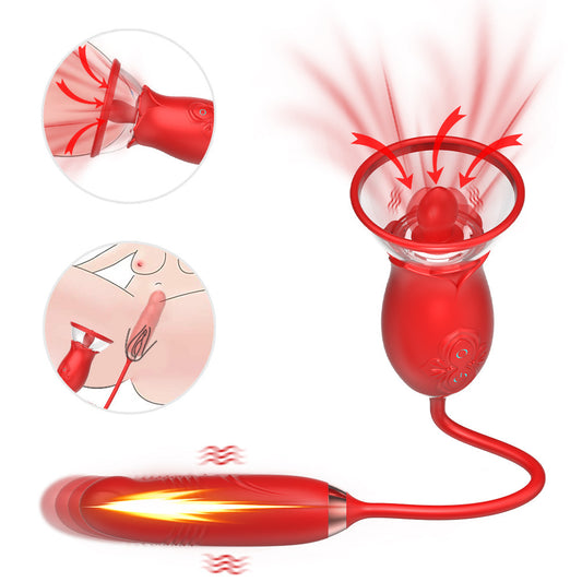 Rose 3-In-1 Tongue Sucking Vibrator