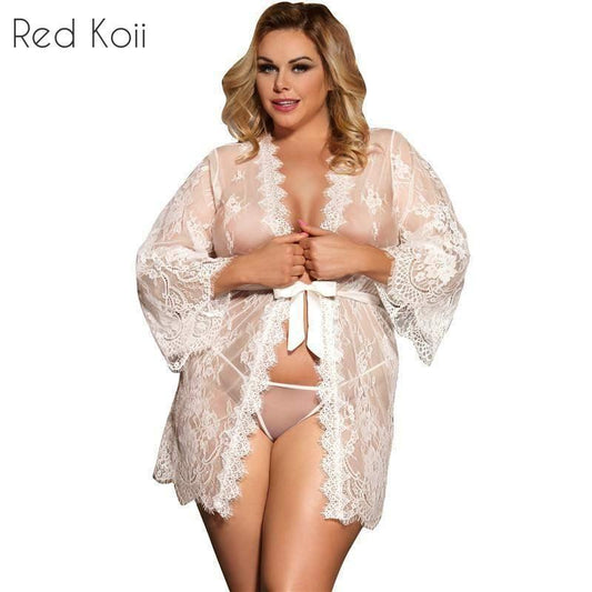 Long Sleeve Sexy Lace Robe