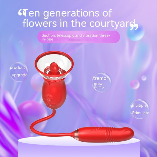 Rose 3-In-1 Tongue Sucking Vibrator