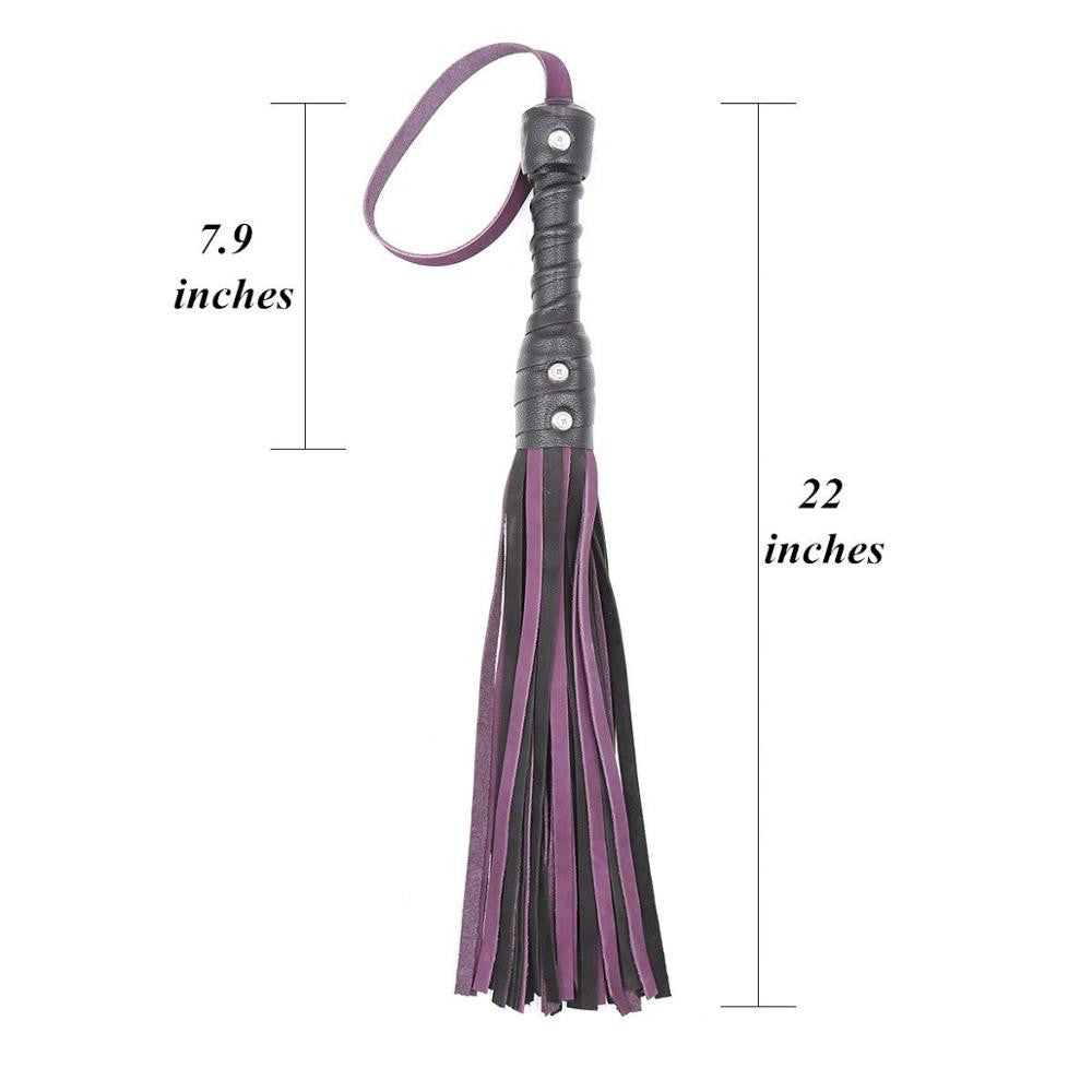 Leather Purple & Black Tassel Whip