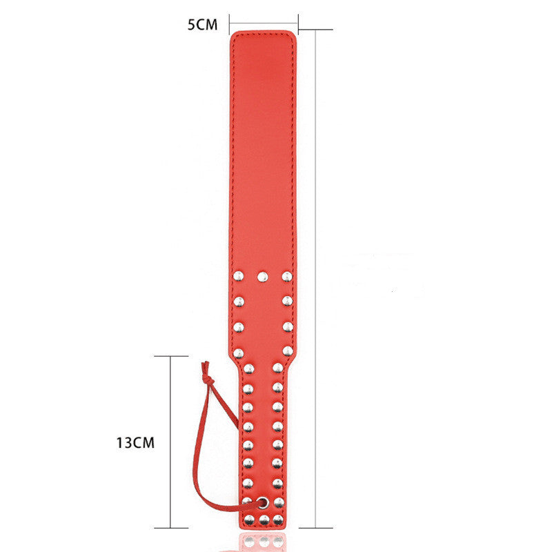 Square Strip Rivet Leather Whip