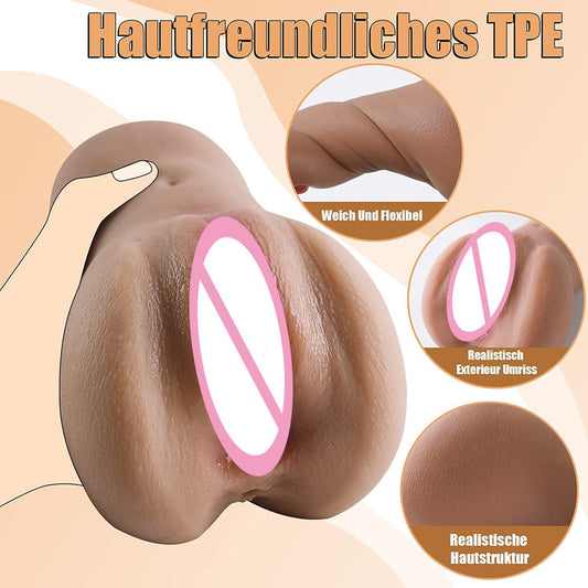 Men's Silicone Vagina & Anus Masturbator