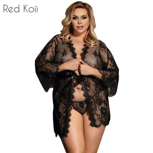 Long Sleeve Sexy Lace Robe