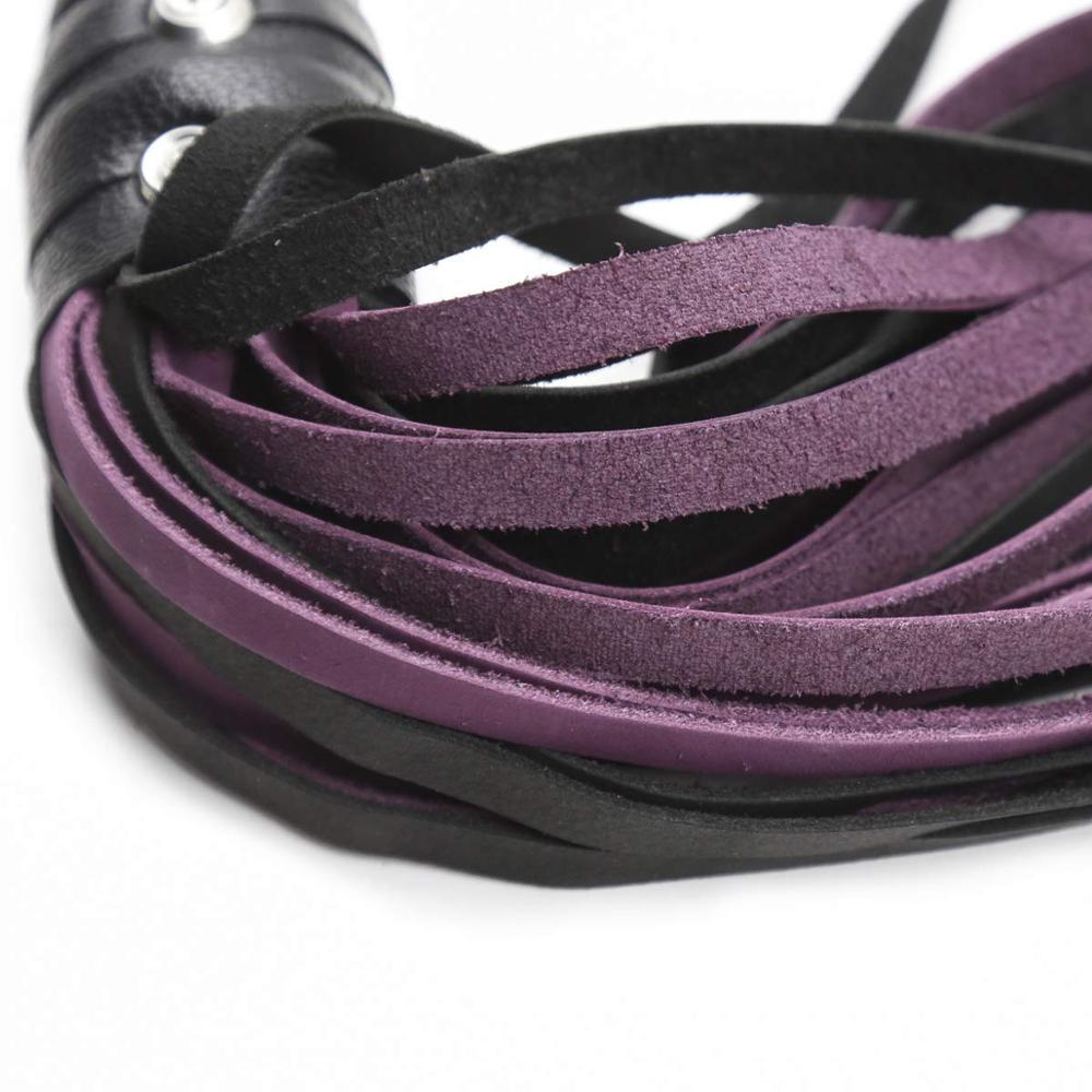 Leather Purple & Black Tassel Whip