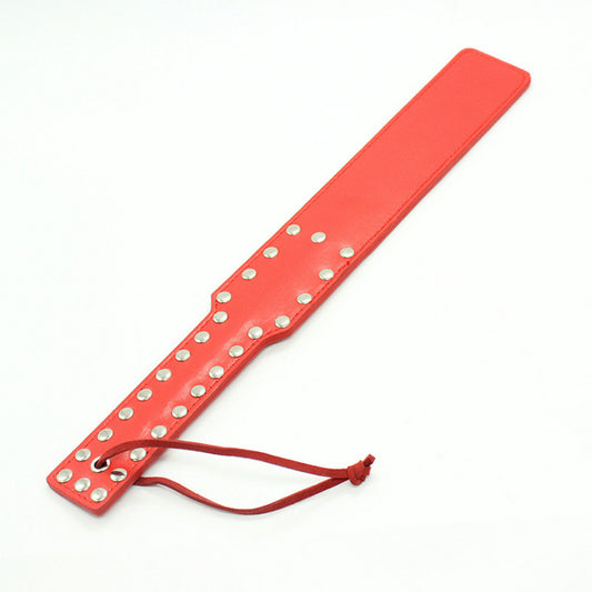 Square Strip Rivet Leather Whip
