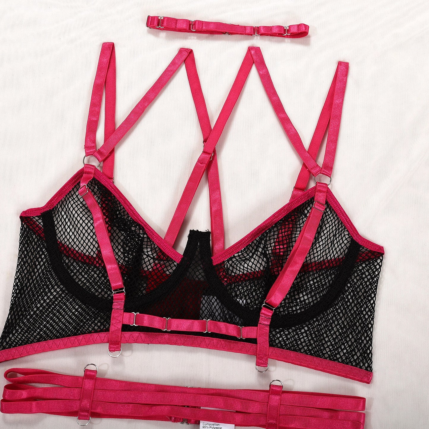 Bound By Pink Bustier & Garter Set