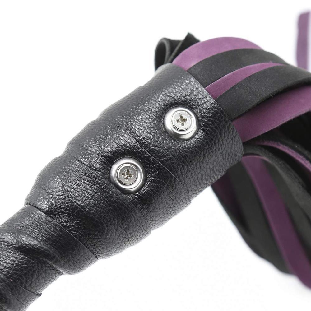 Leather Purple & Black Tassel Whip