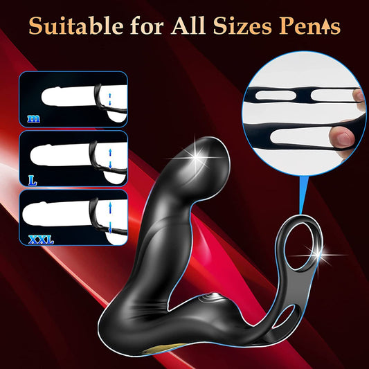 Male Prostate Massager Lock Ring Vibrator