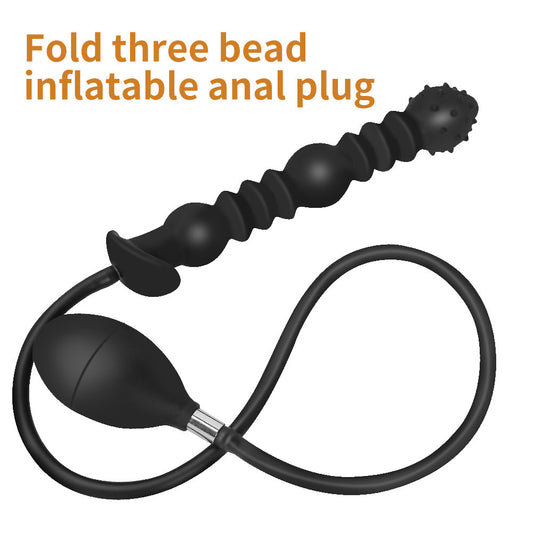 Inflatable Three Bead Butt Plug Dildo