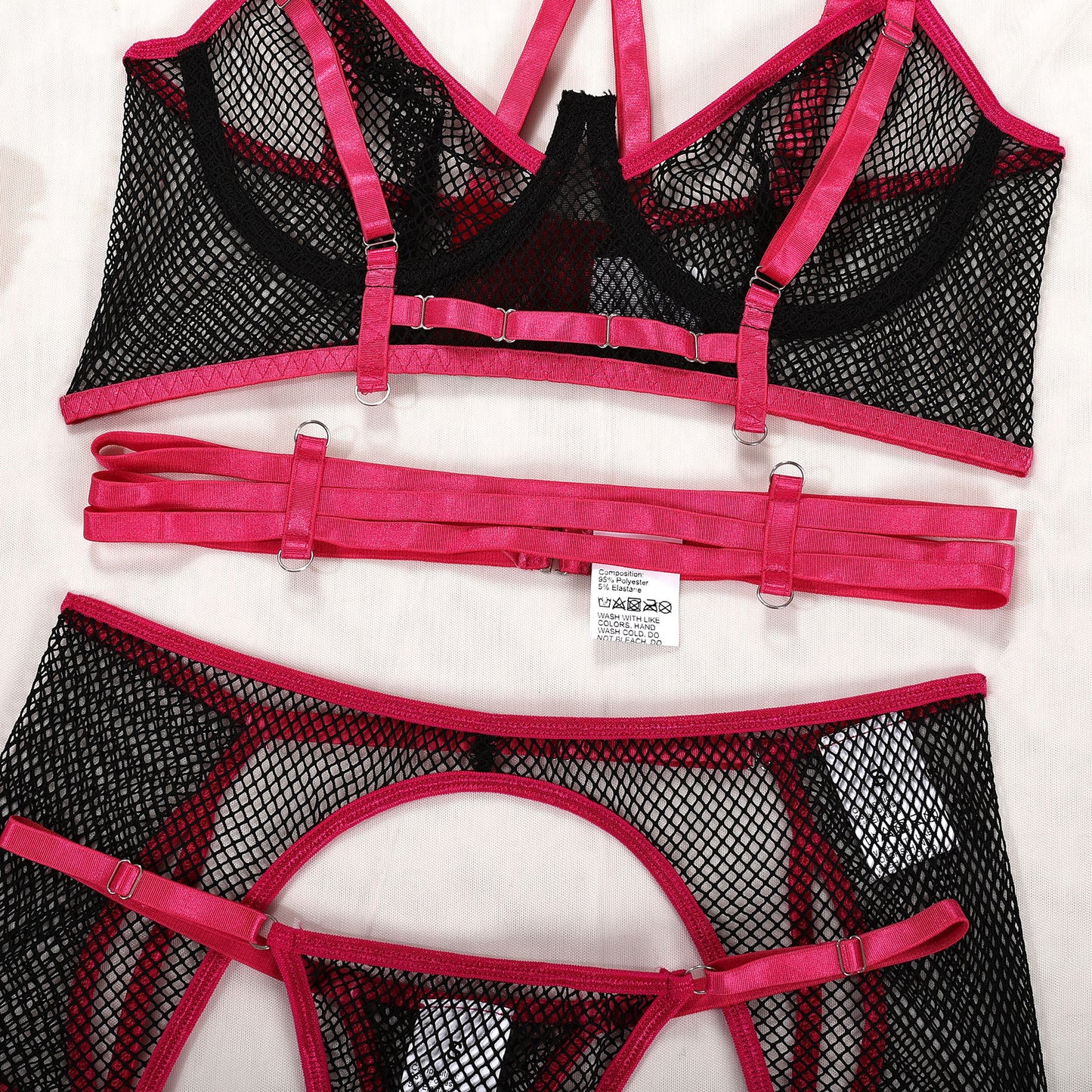Bound By Pink Bustier & Garter Set