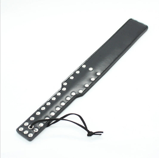Square Strip Rivet Leather Whip